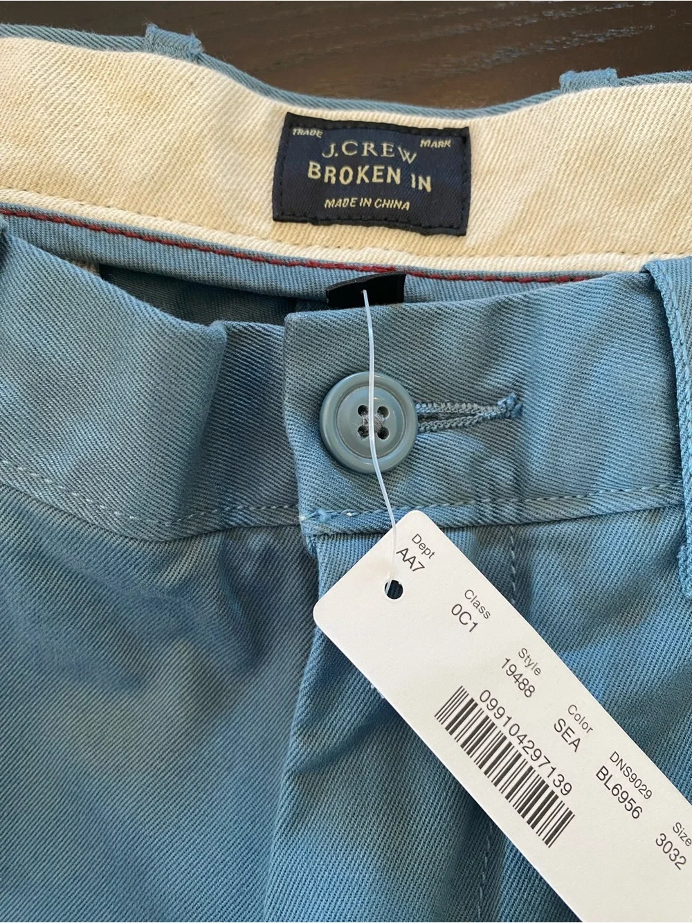 J. Crew Mens Light Blue Broken-In Chino Pants - waist 30